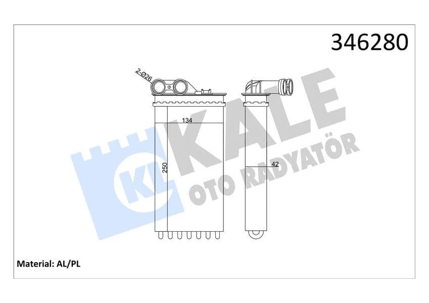 Kalorifer Radyatörü C4 04>P307 04> Ac Klimasiz 247x134x42