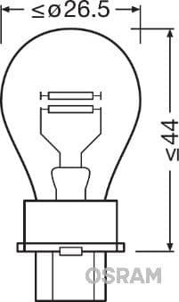 Ampul 12V P27/7W Fren Ampulü Plastik Soketli