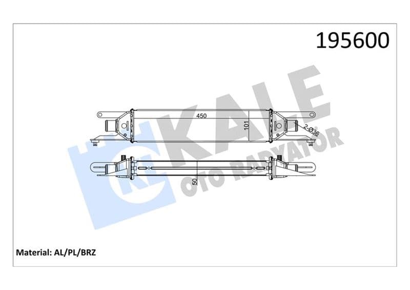 Turbo Radyatörü İntercooler Linea 1.3JTD 450x101x50 Al Al Sistem