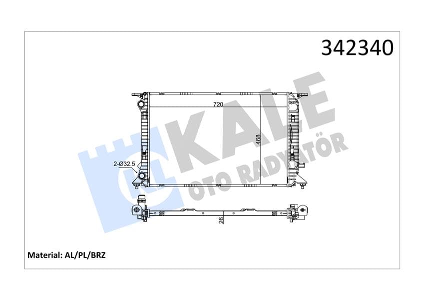 Radyatör Audi Audi A4-A5-A6-Q3-Q5 Al-PL-BRZ