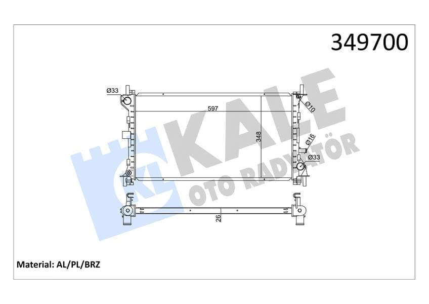 Motor Su Radyatörü Ac Focus 2.0 98>05 Klimali Manuel Braezing 600 348 26