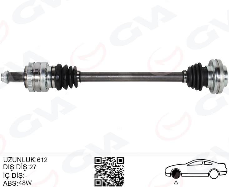 Komple Aks Arka Sol BMW E81 E82 E87 E90 E91 E92 E93 612MM Otom. Sanz.