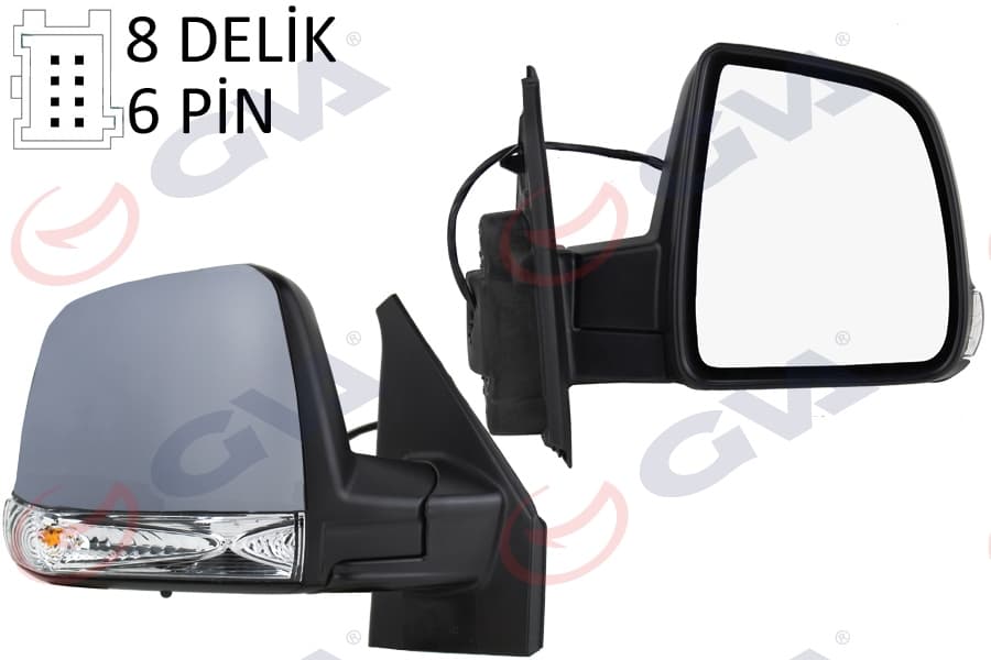 Diş Dikiz Aynasi Sağ Doblo 11> Elektrikli Sinyalli Astarli Tek Camli Konveks 6 Fiş VM-668EHPR