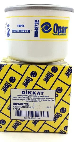 Yağ Filtresi Ducato III İveco Daily 2.3JTD 06> Karsan J10 Jest 2.3JTD 13> E4 E5