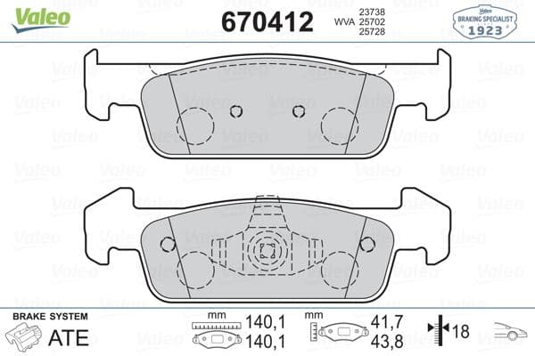 Ön Balata Clio IV 1.2 1.5DCİ 12 > Dacia Sandero II 1.2.1.2 LPG 2012 > Logan 12 > 140.2x18x42