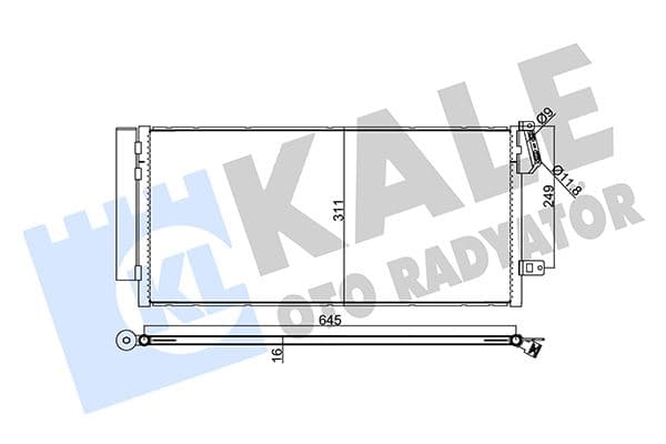 Klima Radyatörü Fiat Doblo 10 > Combo 12 > 1.3 DMTJ-1.6 DMTJ-2.0 DMTJ 669x293x16