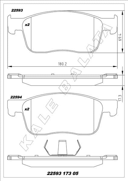 Ön Fren Balatası Opel Zafira Life 19> Vivaro C 19> Citroen Jumpy III 16> Peugeot Expert 16> Toyota P Roace 16> Fiat Scudo 23> 304 MM