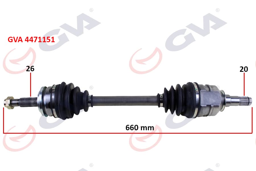 Komple Aks Sol Toyota Auris. Corolla 1.4L 1NDTV NDE150 D-4D Dizel 07-13 26x20 Komple Boy 660mm