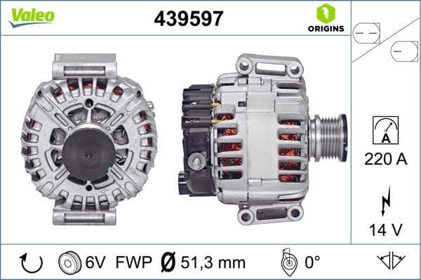 Alternator 14V 220A Mercedes Sprinter B906 06>09