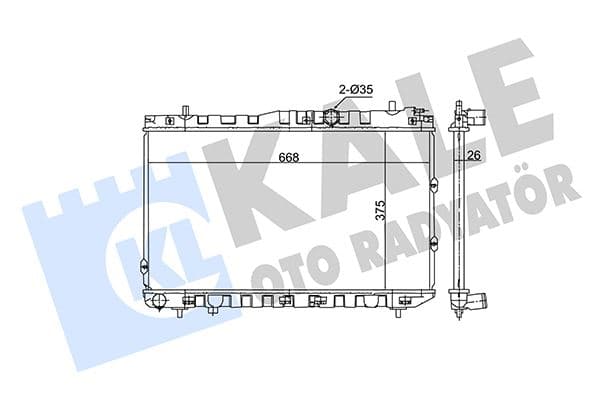 Radyatör Kia Cerato 1.5CRDI 05> MT Brazing 375X668X26 Su Radyatörü