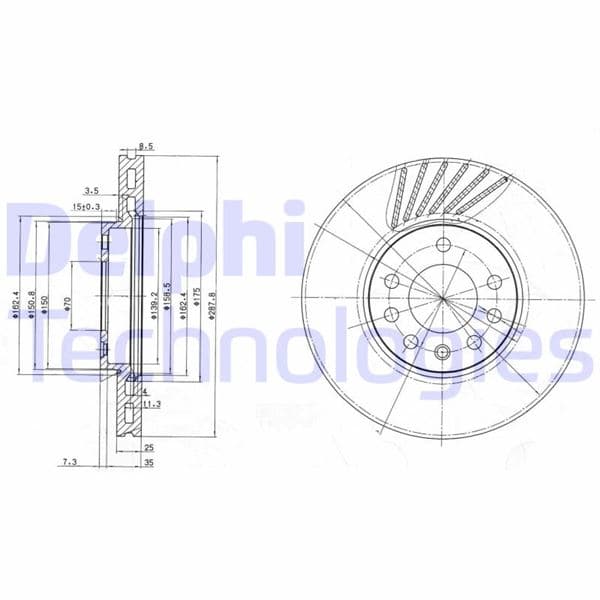 Ön Fren Aynasi Vectra B 96 > 02 Saab 9-2/9-3 93>03 288x25x7DLxHAVALI 32025723-569357-93182306