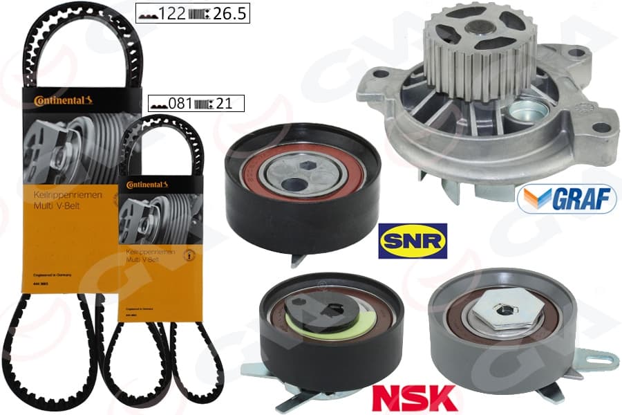 Devirdaimli Triger Seti 122x26.5 -081x21 T4 2.5TDI - LT35 2.5TDI Acv-Anj-Avr