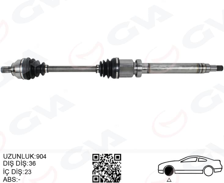 Ön Aks Komple Sağ Focus II 1.6- 1.8 Ti 04>11 C Max 1.6 1.8 Ti 05>11 Benzinli Volvo S40 II 1.6 05>12 V50 1.6 05>12