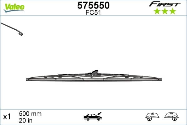 Silecek Süpürgesi Renault-Dacia 500 MM