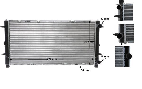 Radyatör Transporter T4 2.4-2.5 TDI Ac Klimasiz Mek Otom 719x346x34