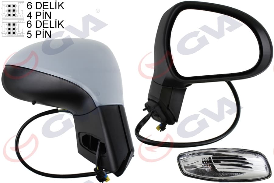 Diş Dikiz Aynasi Sağ 207 06> Elektrikli İsitmali Sinyalli Sensörlü Astarli Konveks VM-6207EHPSR