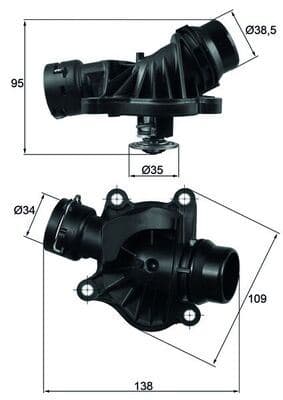 Termostat 88 C BMW M47 M57 E90 E87 E46 E91 E92 E93 E60 E61 E64 E65 E83 E70