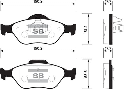 Ön Balata Fiesta 1.4TDCİ Absli 00 > Fusion 02 > Mazda 121 96 > Mazda 2 03>