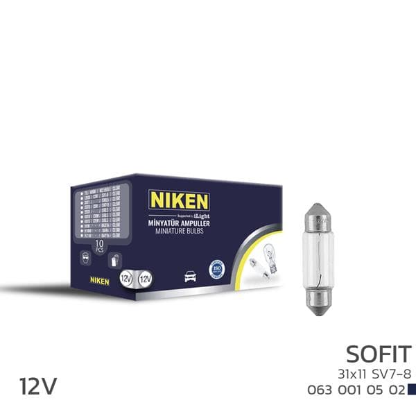 Niken Sofit Ampul 10W 31X11 12V 10LU