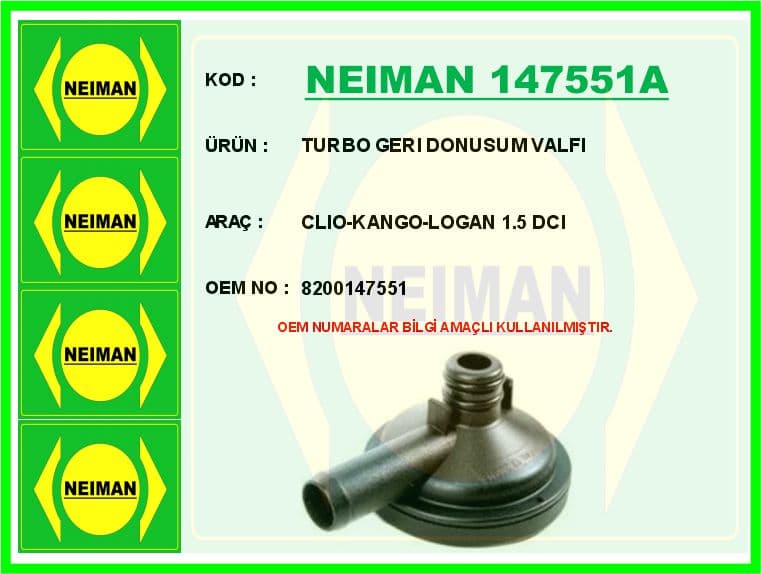 Turbo Geri Donusum Valfi Clio-Kango-Logan 1.5 dCi