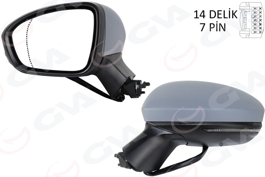 Diş Dikiz Aynasi Sol Elektrikli İsitmali Sinyalli Astarli Asferik Clio V 19- 12H7P