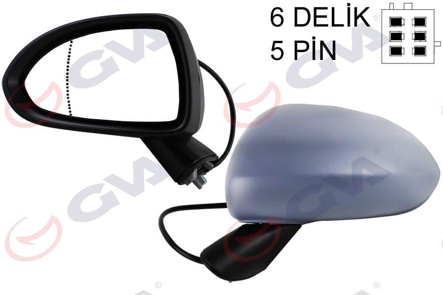 Diş Dikiz Aynasi Sol Corsa D 06> Elektrikli İsitmali Astarli Asferik 5 Fiş VM-964EHPAL 13187615