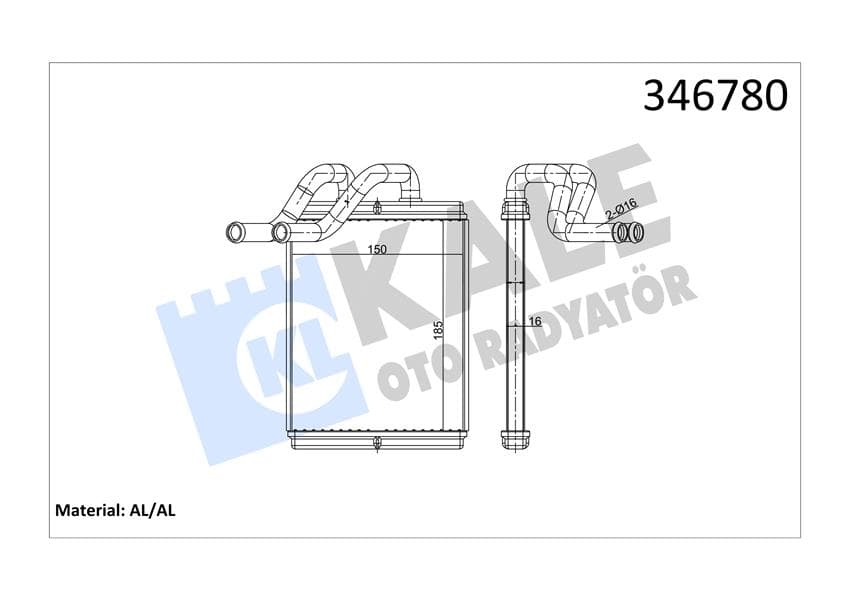Kalorifer Radyatörü Kia Sorento 2.4L G4CS G4JS Benzinli 02-> 2.5L CRDi D4CB 140hp 03-> - Aleminyu M