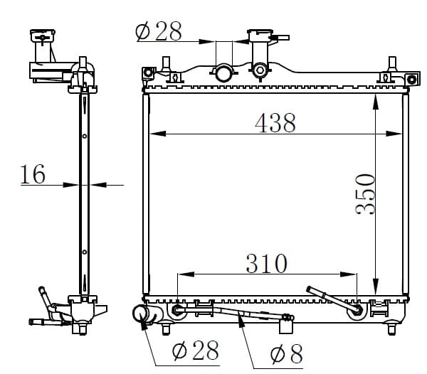 Radyatör Brazing At 350X428X16 İ10 1.1 CRDI/1.1İ 2008 67098