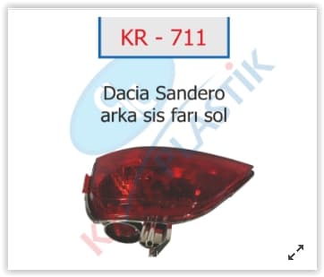 Arka Sis Far Lambasi Sol Symbol-MGN 4-Sandero Joy Model