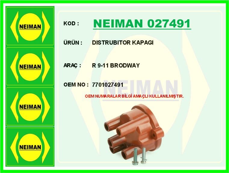 Distrubitor Kapağı R 9-11 Brodway