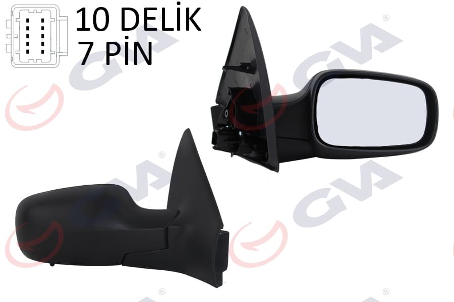 Diş Dikiz Aynasi Sağ Megane 02> Elektrikli İsitmali Sensörlü Siyah Kapak Konveks 7 Fiş VM-138EHSR
