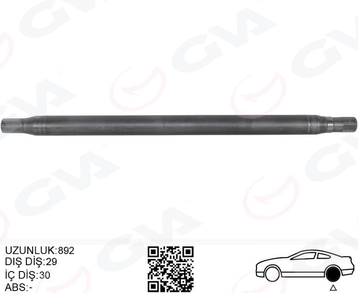 Aks Mili Arka Sağ Kalın Uzun 892mm Mercedes Sprinter B906 . VW Crafter 30-35-50 Z:29-30