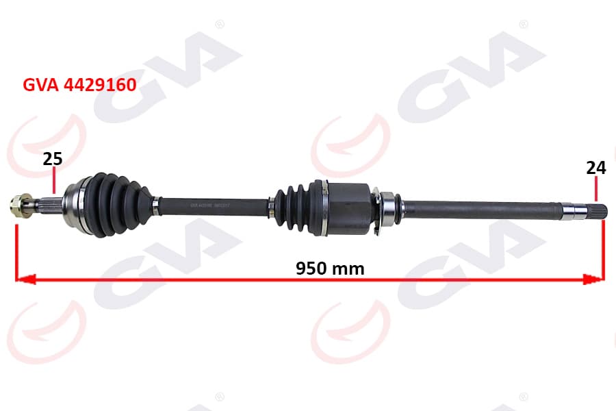 Komple Aks Sağ Linea 1.3 MTJ 07- 90HP Milli 950mm