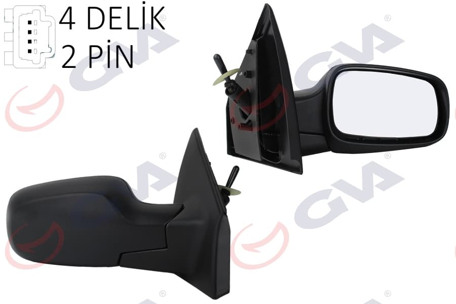 Diş Dikiz Aynasi Sağ Renault Clio III 05> Mekanik Sensörlü Konveks 2 Fiş VM-6136SR 2 Fiş VM-6136SR