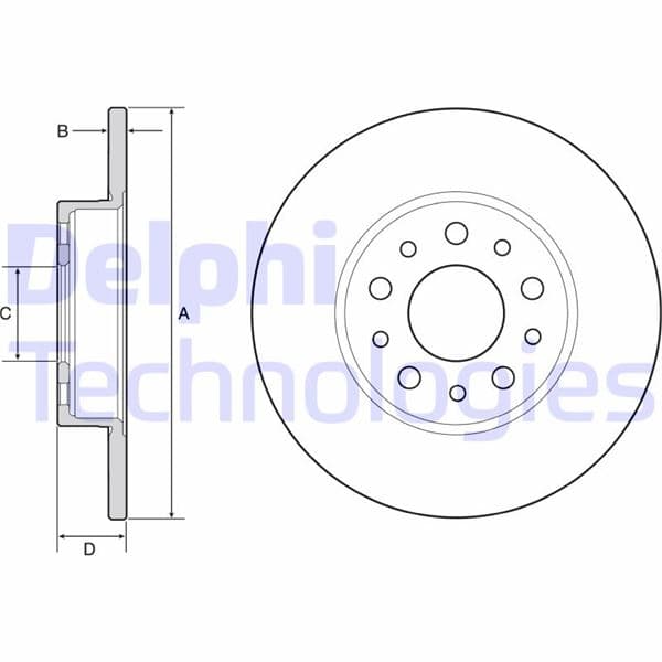 Fren Diski Arka Fiat 500 L 12> Egea 15> 1.0 1.3 MTJ 1.4 1.6 MTJ 15> 251x41x5 Delik