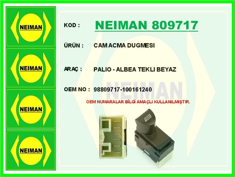 Cam Açma Dugmesi Palio - Albea Tekli Beyaz