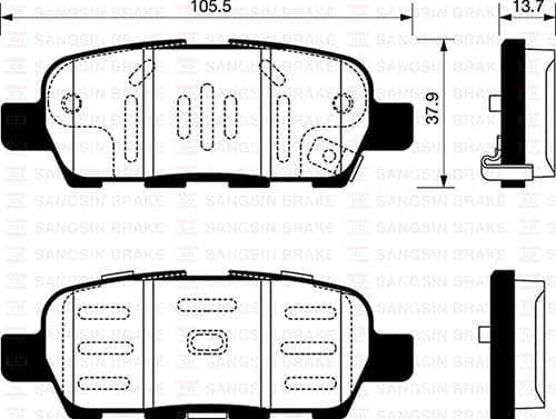 Arka Fren Balata Nissan Qashqai 1.6L 2.0L HR16 HR20 J10 06-10 / Juke 1.5L dCi F15 10-> 1.6L HR16DE F15 10-> / Murano 3.5L Z51 dCi 08-> / X-Trail 2.0L M9R MR20DE T31 07-13