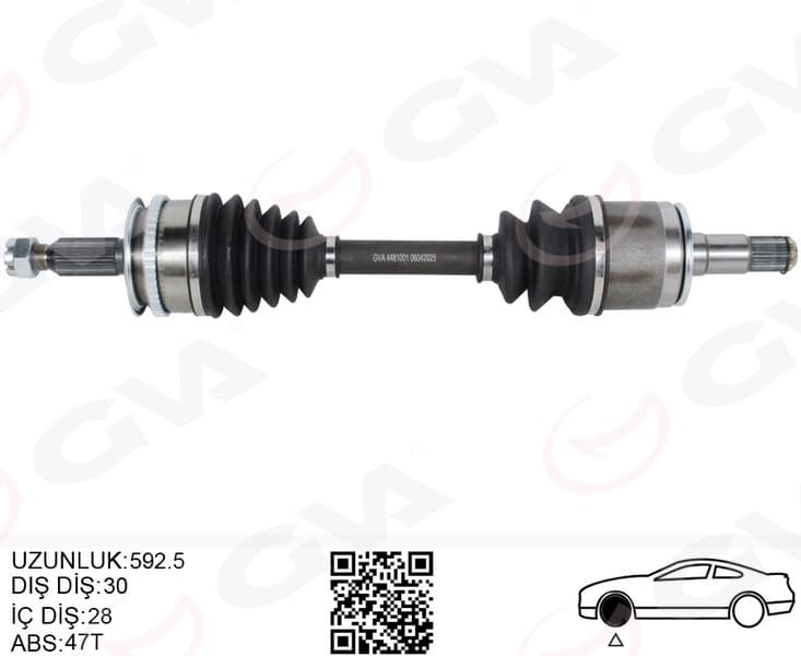 Komple Aks Sol Mitsubishi L200 2.5L 4D56 Di-D TDI Euro4 CR 4x4 KB4T 07-10 30 X 592.5 X 28