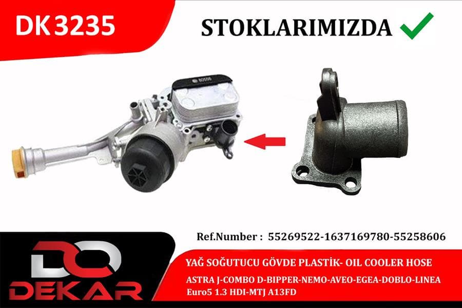 Yağ Sogutucu Gövde Plastik Astra J-Combo D-Bipper-Nemo-Aveo-Egea-Doblo-Linea Euro5 1.3 HDi-MTJ A13FD