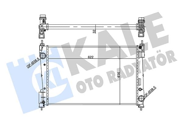 Su Radyatörü Opel Corsa D 1.3CDTI 06 >Fiat Punto 1.3DMTJ 05 > MT Mekanik 622x414x32