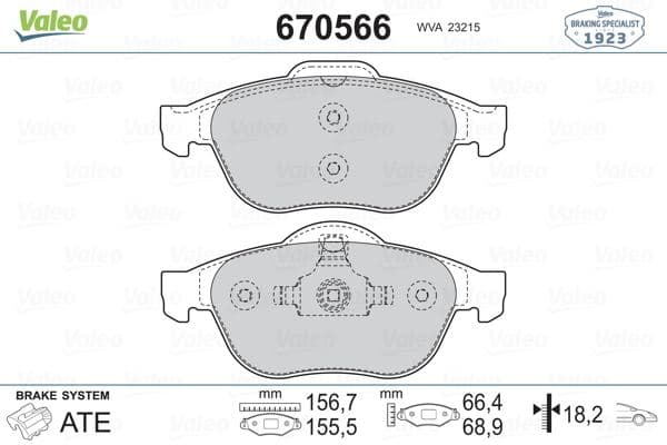 Ön Fren Balatası Renault Laguna II 01>05 Laguna III 07>15 Megane II 02>