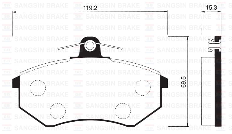 Ön Fren Balata İnce VW Golf II III / Polo Classic 95-> / Passat 88-97 / Caddy 95-04 / Seat Cordoba / İbiza GDB1048-GDB1044