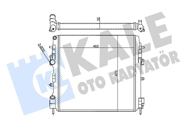 Radyatör KNG 1.5DCI-1.2-1.6 16V-1.9DCI Ac Klimasiz Mek 470x460x27
