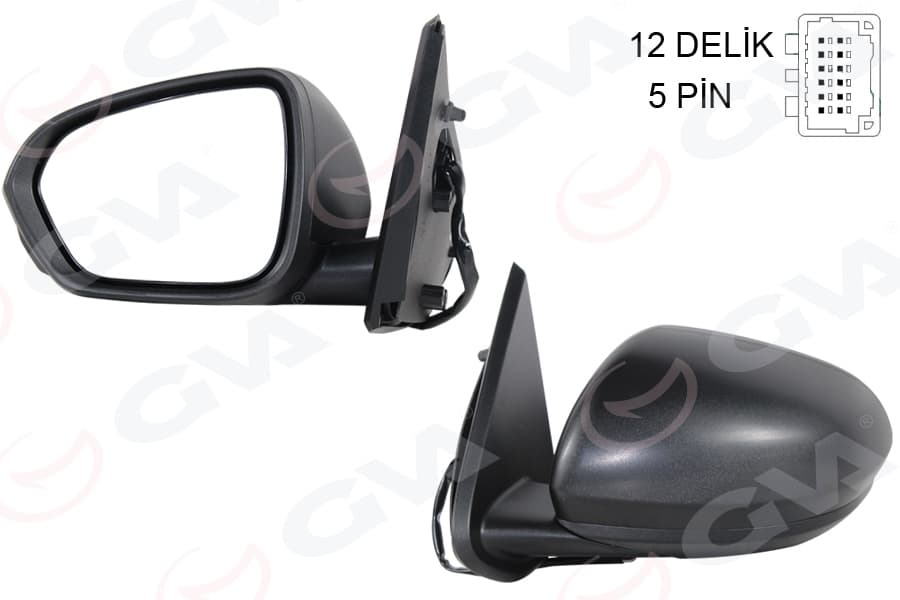 Diş Dikiz Aynasi Sol Elektrikli İsitmali Dacia Duster 17-10 12H5P VM-6805EHL