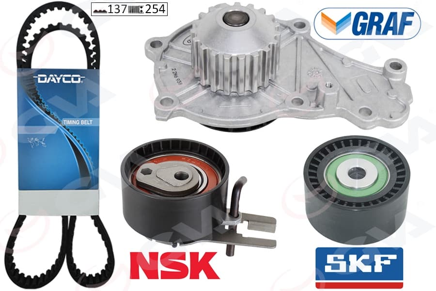 Devirdaimli Triger Seti 137x254 P206-P207-P307-P308-P407-P3008-Expert-Partner-Berlingo-Jumpy-C2-C3 -C4-C5-Xsara-Focus II-Fiesta V-VI Volvo S40-C30-V50-Fiat Scudo EURO4 1.6 HDi-TDCi