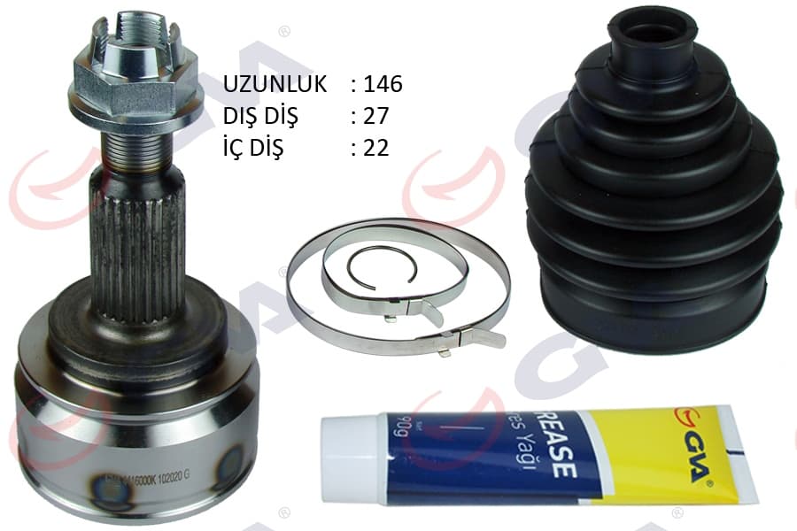 Aks Kafası Diş Ön Kangoo 3 1.5 dCi 08- 27x22x56.7 146mm