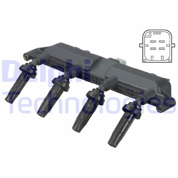 Ateşleme Bobini Peugeot P206 98>07 P306 93>02 P307 00> P309 89> P406 95> Partner 96> Bipper 08> Citr Oen C2 03>13 C3 03>13 Saxo 96> Xsara 98> Berlingo 96> Nemo 08> 1.1 8V TU1 1.4 8V TU3 1.6 8V TU5