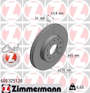 Ön Fren Aynasi Golf 7 12>LEON 13>A3 13>OCTAVIA 12> 276x24x5DLxHVLI 0986479C47