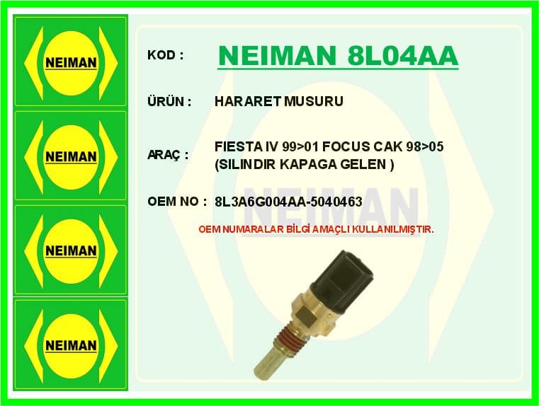 Hararet Musuru Fiesta IV 99>01 Focus Cak 98>05 Silindir Kapaga Gelen