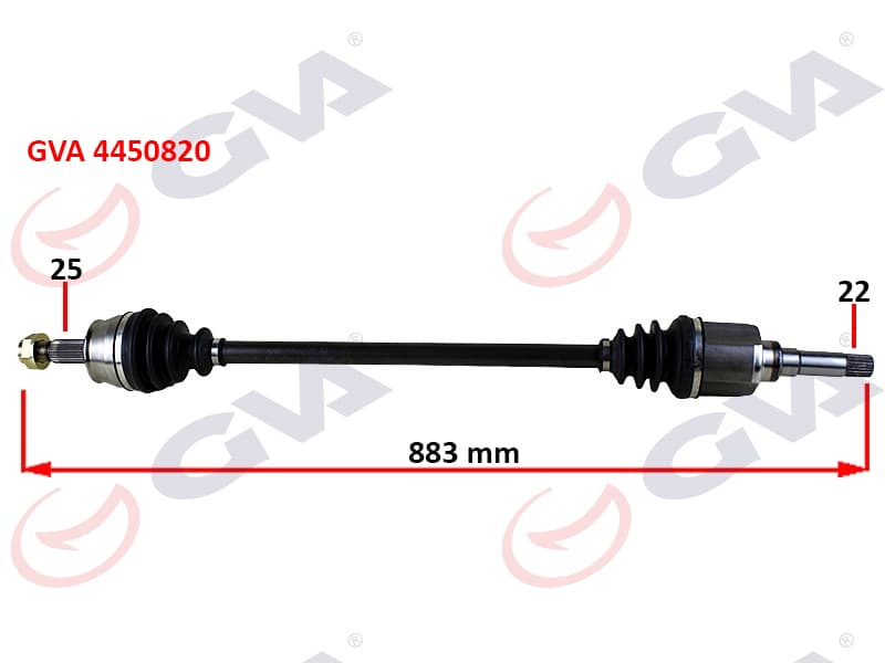 Komple Aks Sağ Bipper 1.4 HDi 07 > 883mm